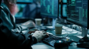 cybersecurity pro on computer