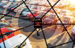 car dealership ransomware lock and chains